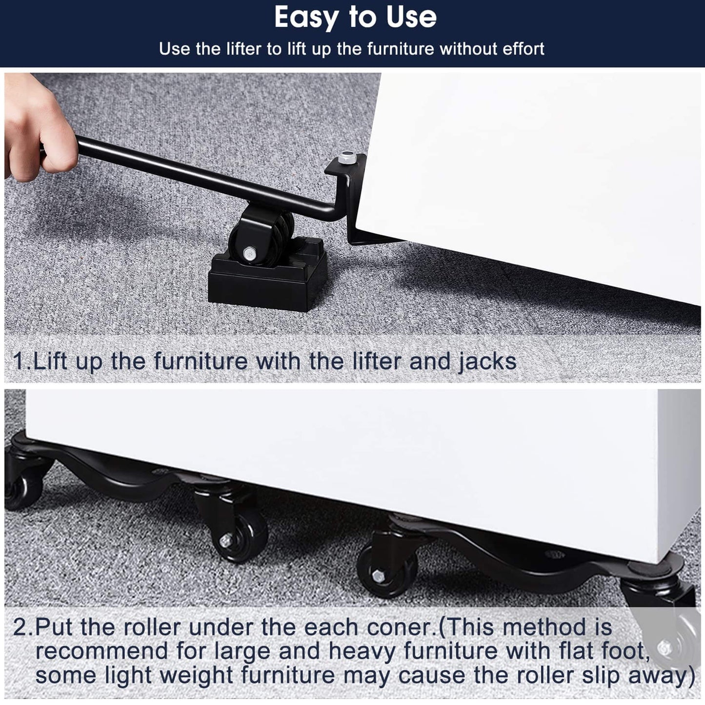 4-Pack Furniture Tri-Dolly Set with Lifter